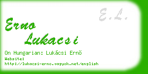 erno lukacsi business card
